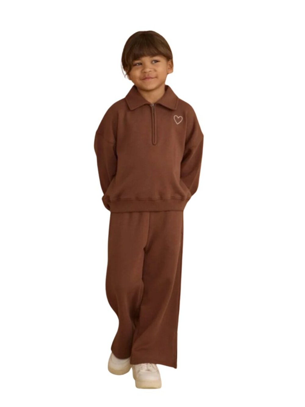 Rylee and Cru Brown Two-Piece Hailey Sweat Set